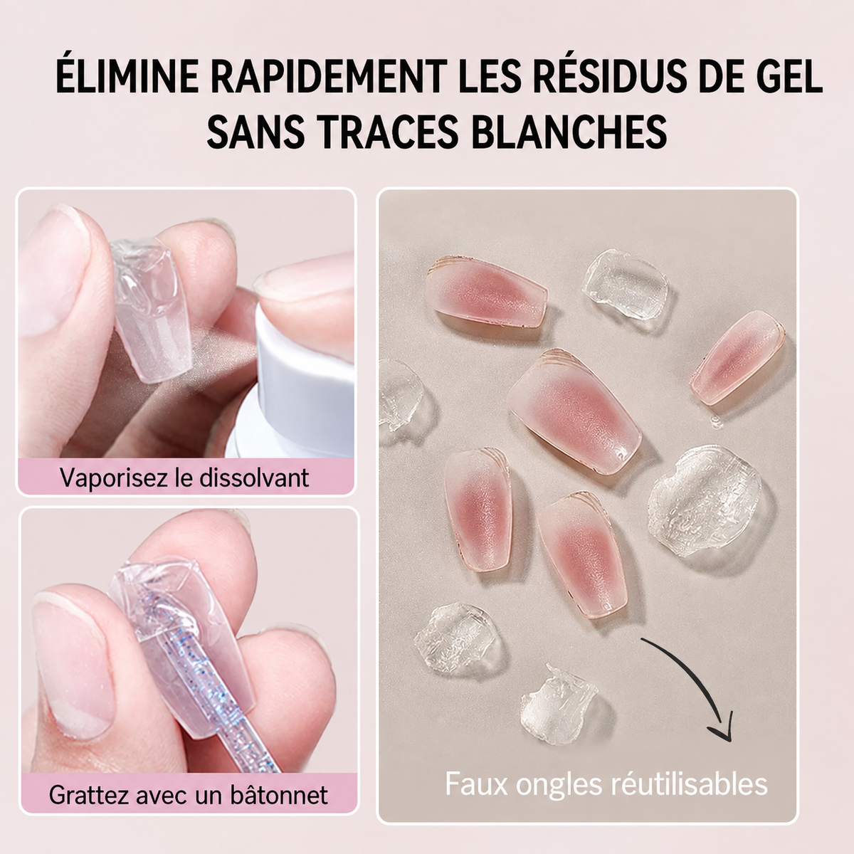 Dissolvant Gel UV Express – Retrait Facile Sans Abîmer les Ongles